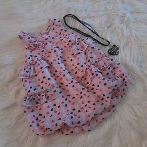 Little Lass Silky Poofy Decorative Heart Onesie with 3d Flower